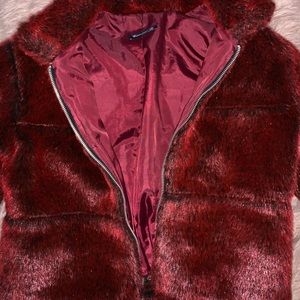 Burgundy faux jacket